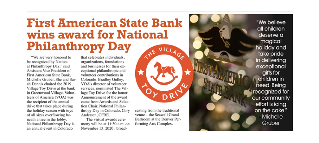 FASB Recognized for Village Toy Drive