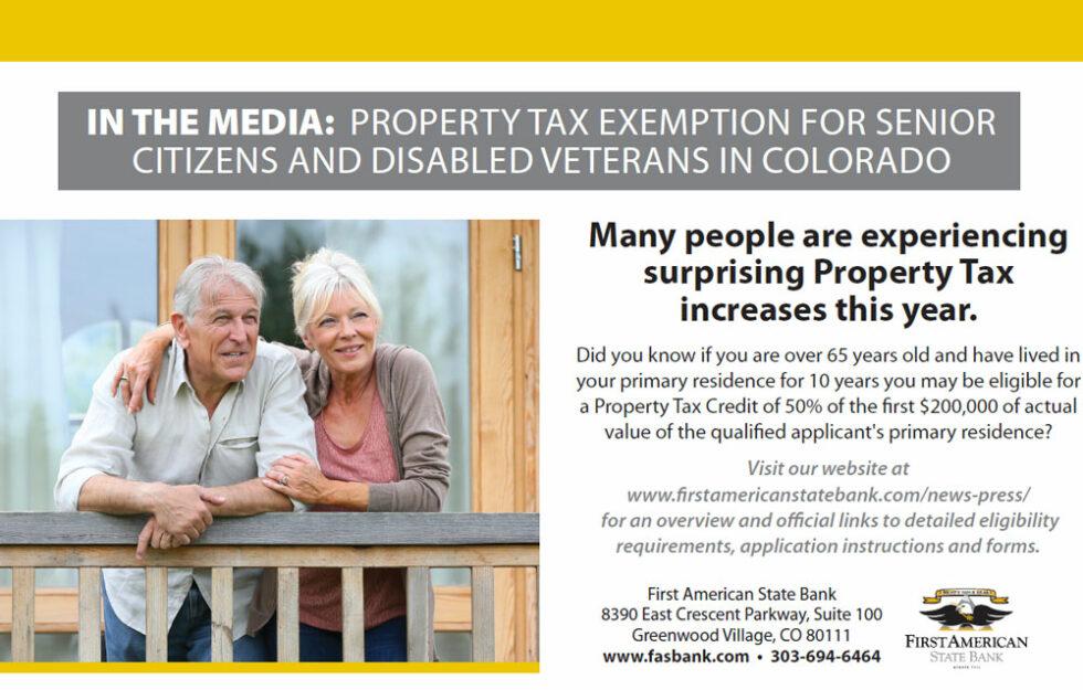 Property Tax Exemption for Senior Citizens in Colorado First American