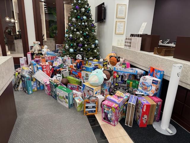 Toys at FASB’s wrapping party 